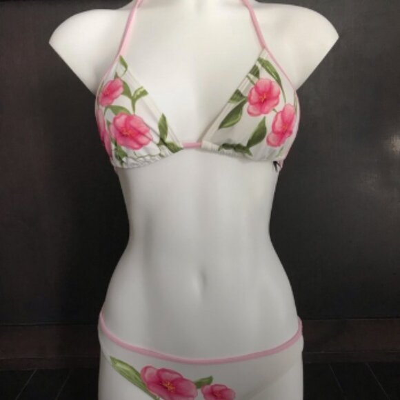 Billabong surf white pink floral print flower bikini - Picture 2 of 9